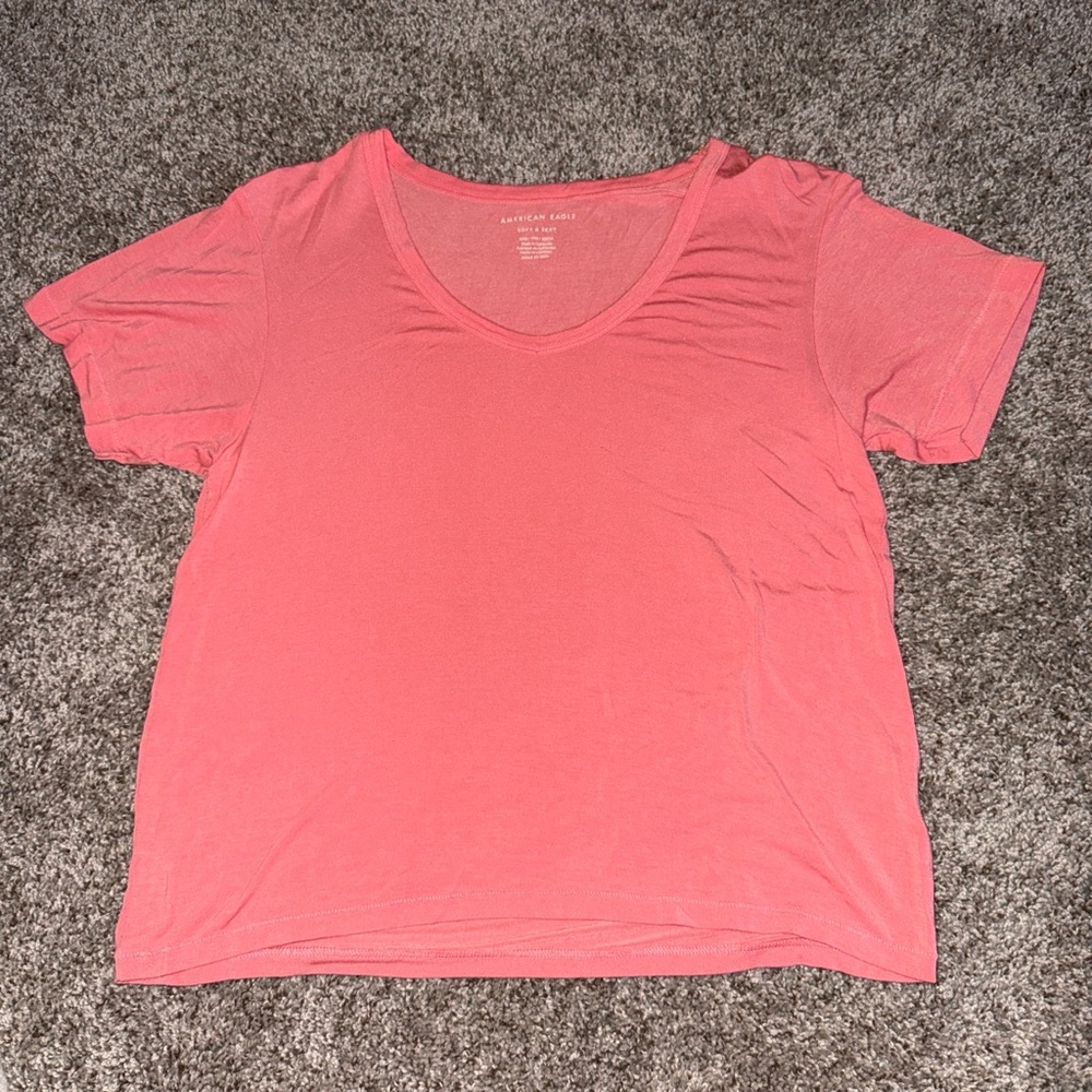 American Eagle Outfitters Pink Relaxed Short Sleeve T-Shirt